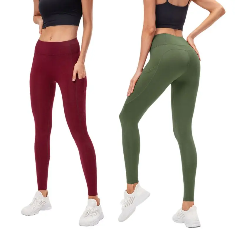 

Women's Autumn Winter High Waist Warm Yoga Fitness Trousers Booty Lifting Tight-Fitting Training Sports Pants With Pocket