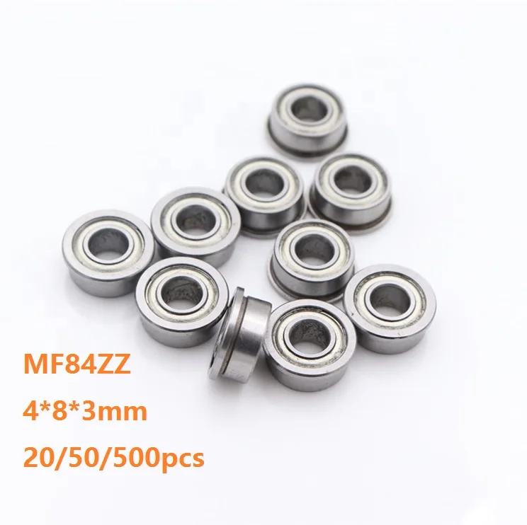 

20pcs/50pcs/500pcs MF84ZZ MF84Z MF84 ZZ MF84-ZZ Mini Bearings 4x8x3mm Flange Deep groove Ball Bearing Miniature 4*8*3mm