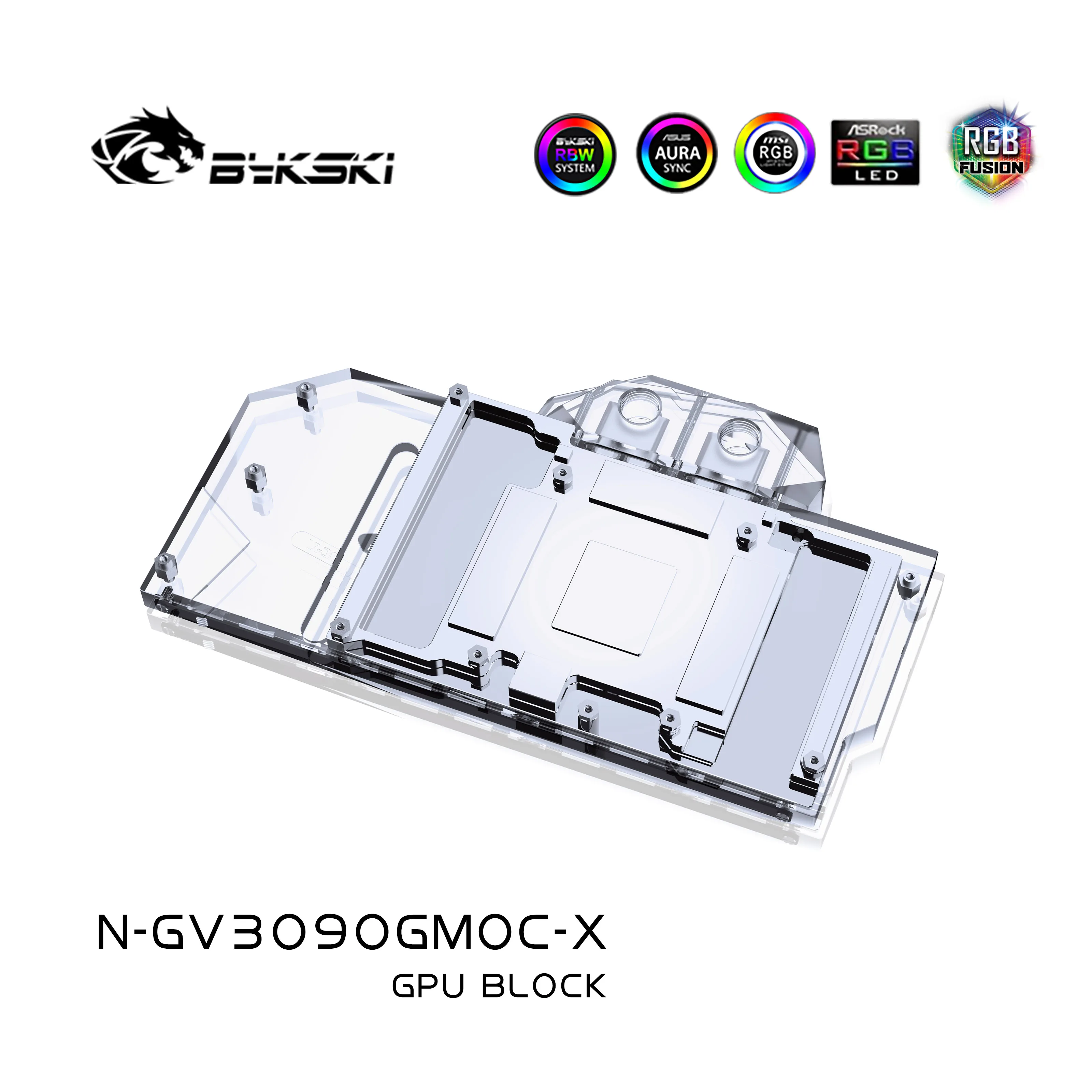 Imagem -03 - Bykski Gpu Bloco de Água para Gigabyte Geforce Rtx 3080 Jogos oc 3x 10g 3090 24g Refrigerador de Água de Cobertura Completa N-gv3090gmoc-x