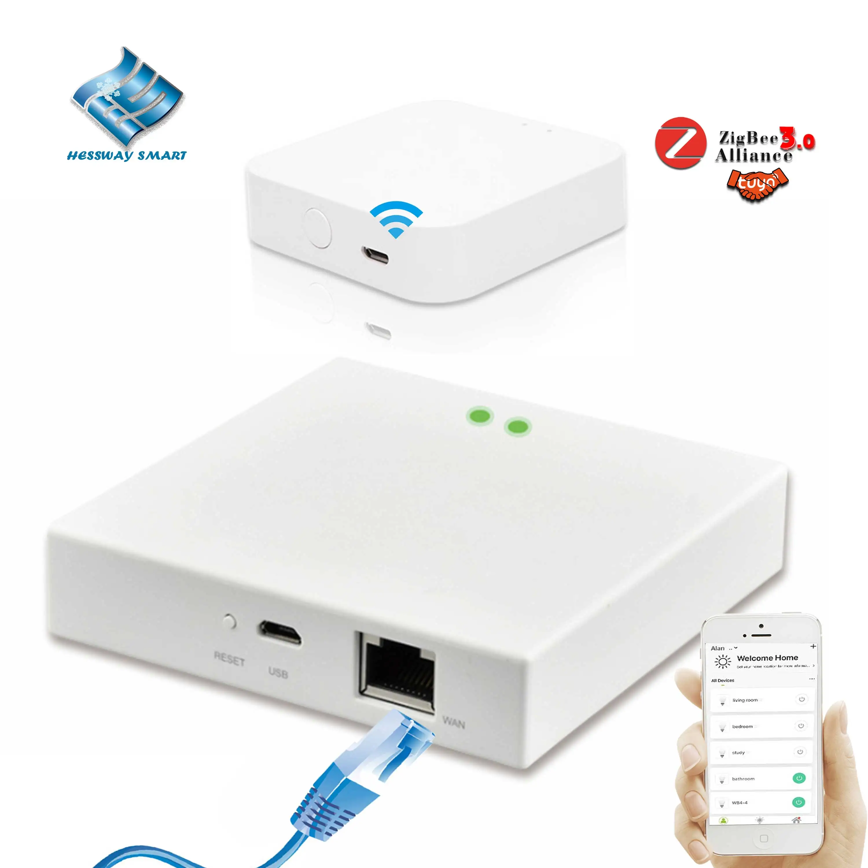 Third-Party Control Tuya Smart Gateway HUB for Support Add APP ZigBee 3.0 Product Works Alexa,Google