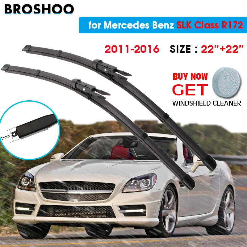 

Car Wiper Blade For Mercedes SLK Class R172 22"+22" 2011-2016 Auto Windscreen Windshield Wipers Blades Window Fit Pinch Tab Arm