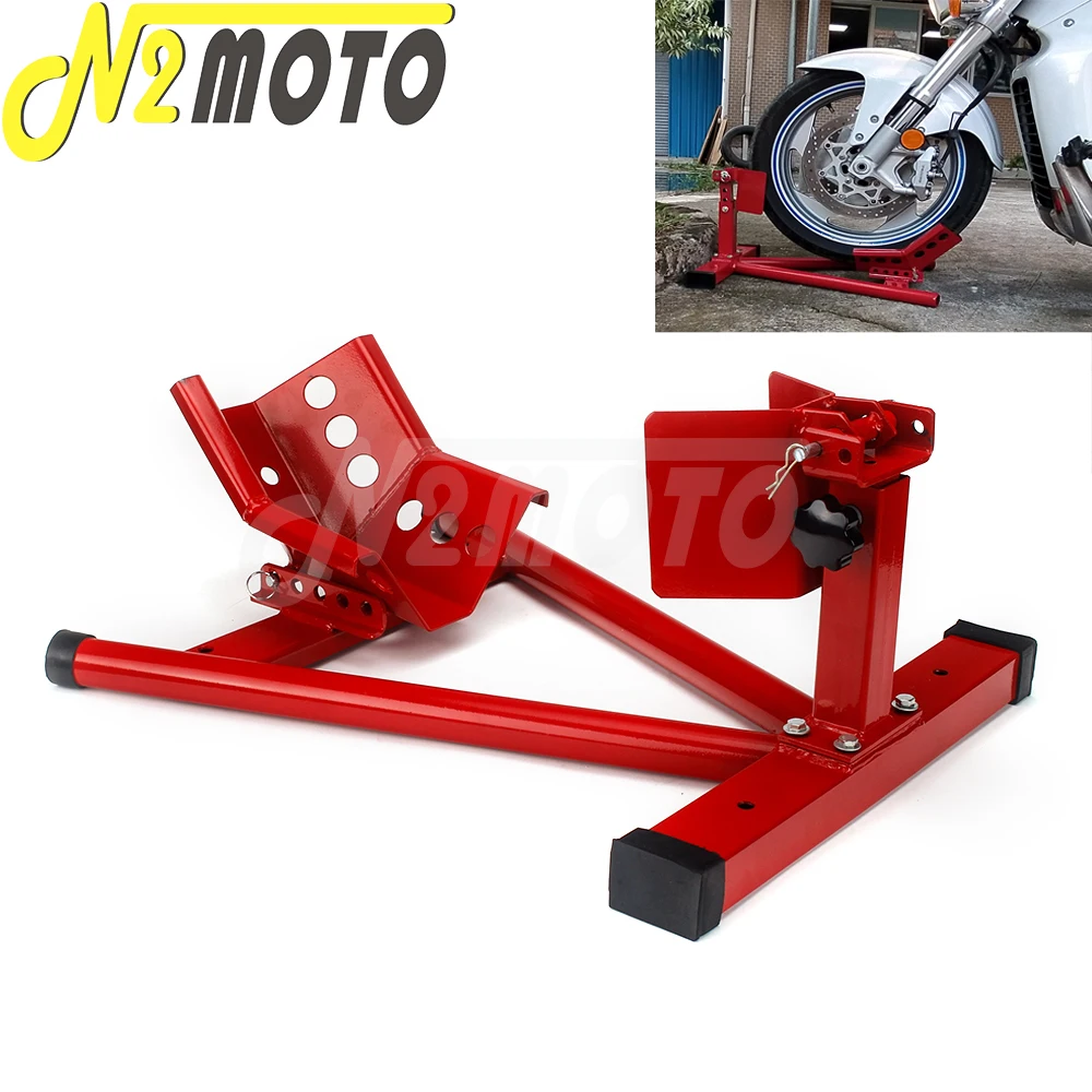 

Motorcycle Sport Bike Upright Front Wheel Chock 15" 20" Tire Lift Stand Motorbike Tires Repair Tool Bracket For Suzuki Harley