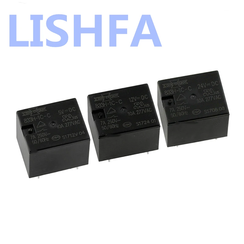 Реле T73 5шт./лот 833H-1C-C-5VDC 833H-1C-C-9VDC 833H-1C-C-12VDC 833H-1C-C-24VDC 833H-1C-C 5В 9В 12В 24В 5PIN 7A