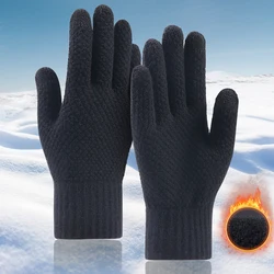 Rimiut Thick Knitted Men Winter Gloves Imitation cashmere Two Layer Causal Adult Gloves Male Mitten Thicken Wool Cashmere Autumn