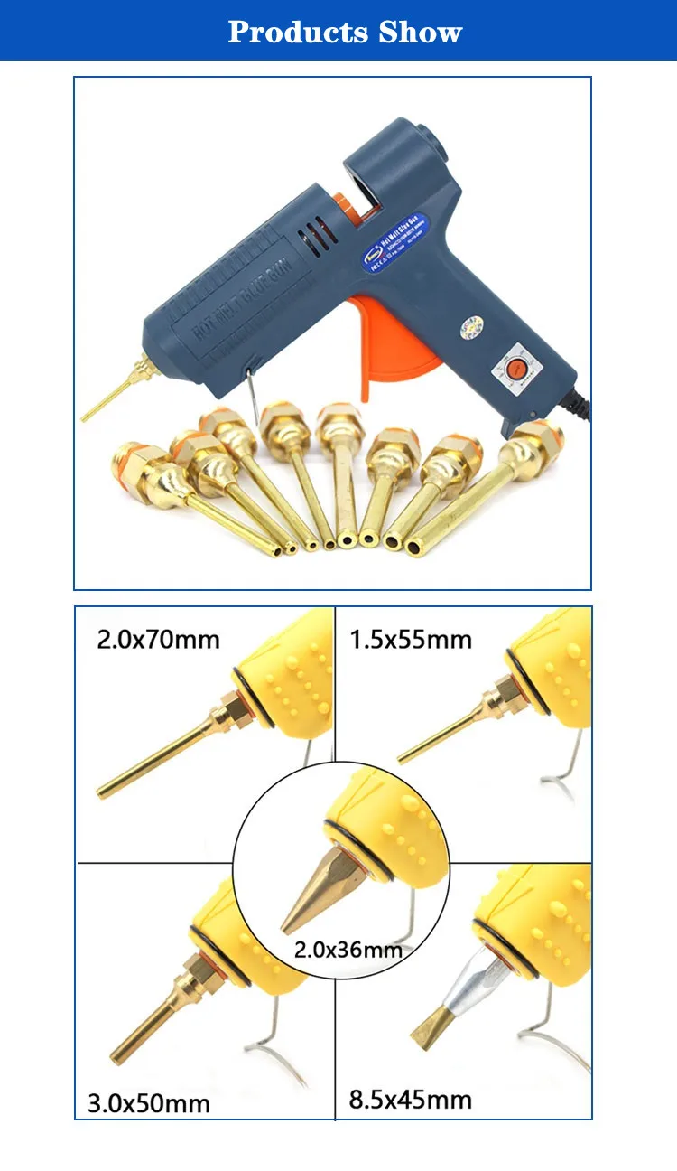 1Pcs Hot Melt Kleber Pistole Kupfer Anti-leckage Lange Düse Große und Kleine Durchmesser Düse Hot Melt kleber Pistole Düsen – Detail 4