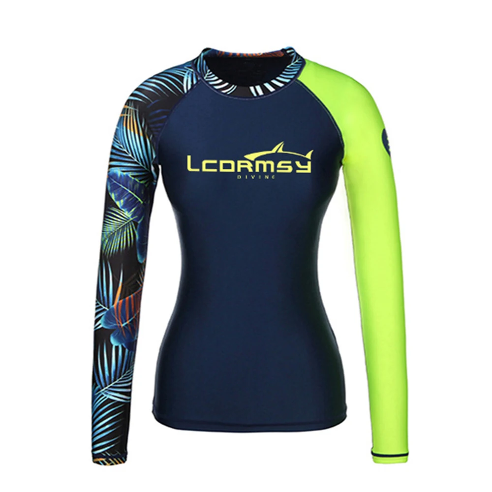 Brand New Women\'s Rash Protection Beach Long-Sleeve Surfing Swim Top Water Sports Gym Diving Suit Quick-Drying UPF50+