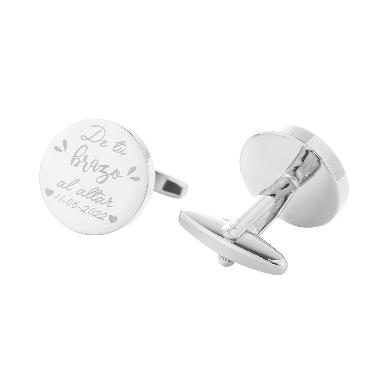 Personalized Custom Mens Shirt Cufflinks For Father Wedding Gift Customized Cuff Buttons Male Jewelry Sliver Suit Cufflink