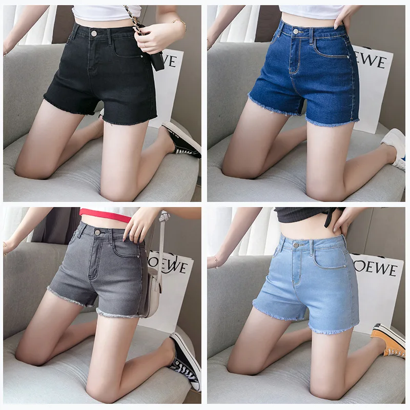 

Denim Shorts Women's New Tight High Waist Slimming Large Size Slim Fit Stretch Hot Shorts jean shorts women summer