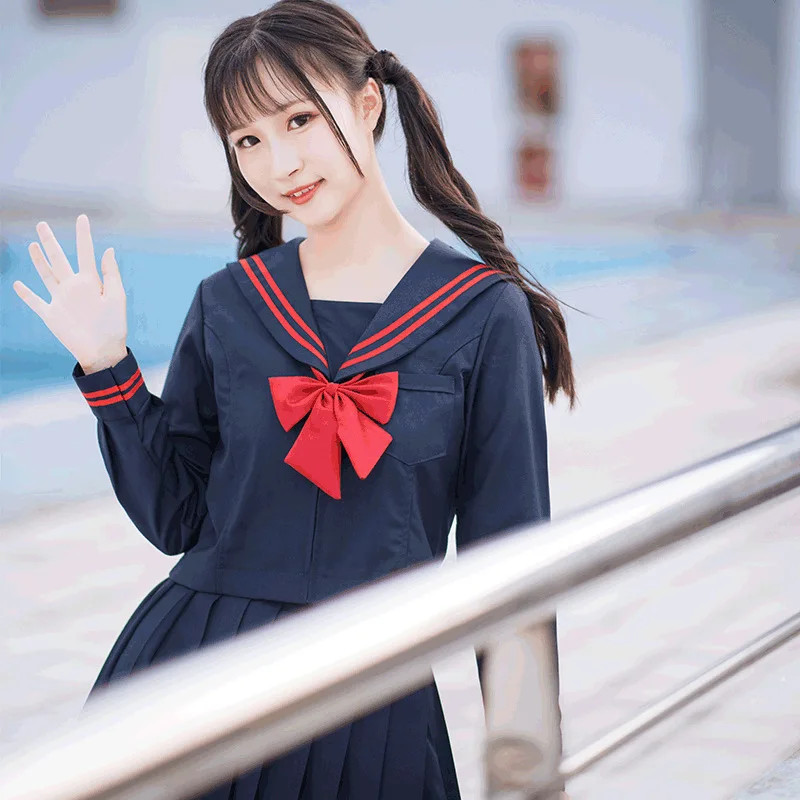 Gratis Verzending Jk Uniformen Middelbare Scholieren Japanse Matrozenpakje Schooluniform Cosplay Student Studenten Rode Rok Pak