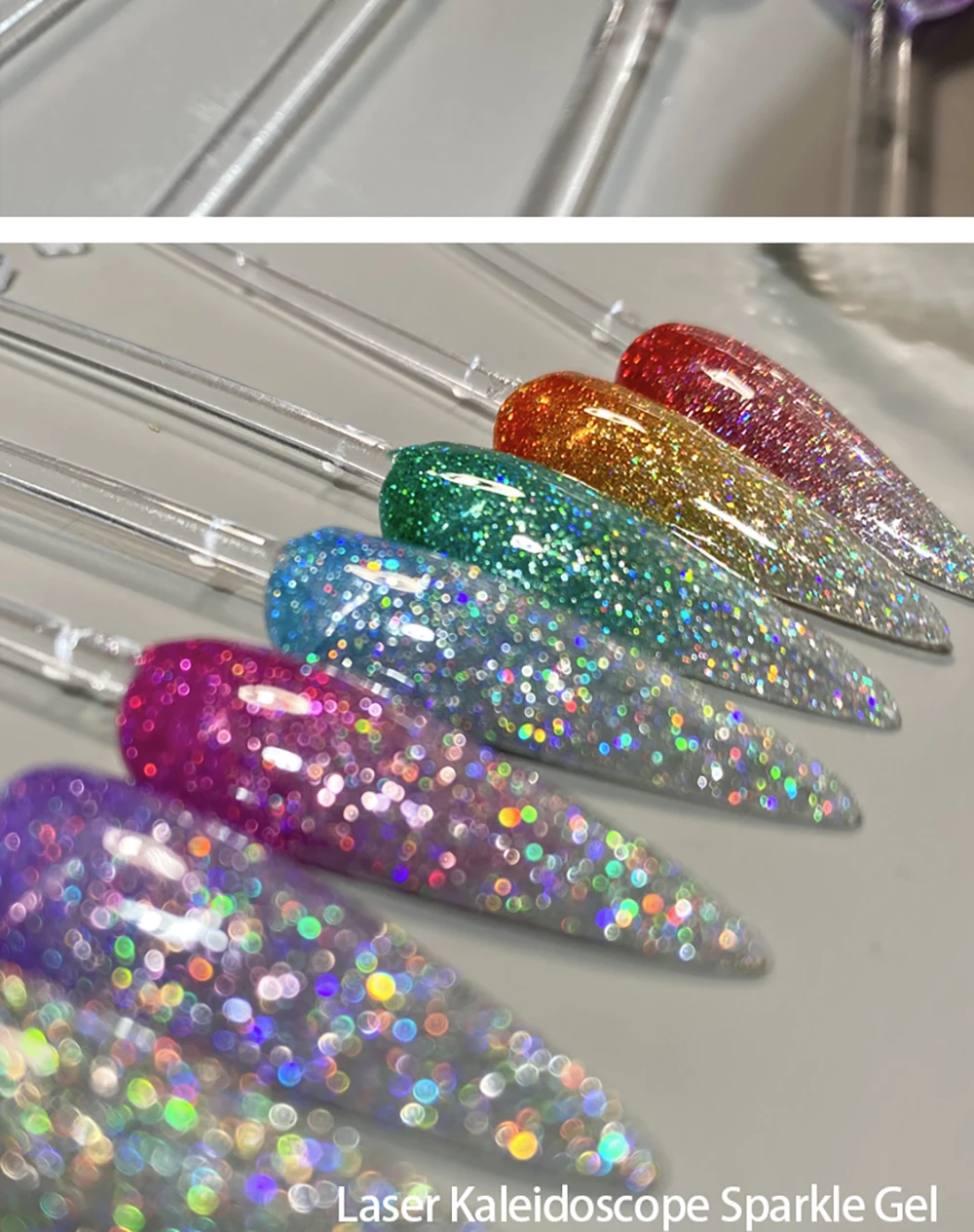 Vendeeni 6 Stück/Set Laser-Glitzer-Gel-Nagellack UV LED Soak-Off Gel-Lack Super-Flash-Gel-Lack Kann mit Jeder Grundfarbe Kombiniert Werden – Detail 5