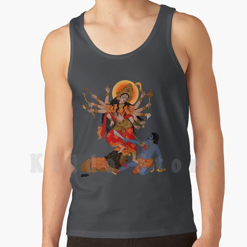 Goddess Of Power : Durga ( Color ) Tank Tops Vest Sleeveless Durga Goddess Laxmi Mahalaxmi Hindu Goddess Mahisasur