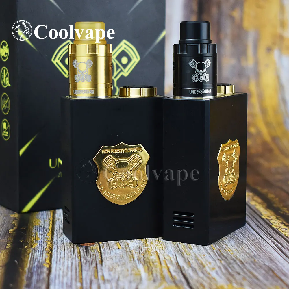 

WOLF COOLVAPE Underground Series Box Mod Kit E-Cigarette Mechanical Box Mod Kit fit 2*18650 battery POM/brass Vaporizer vape