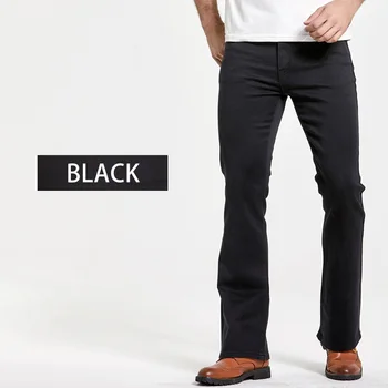 LGRG Mens Boot Cut Jeans Slightly Flared Slim Fit Blue Black Trousers Designer Classic Male Stretch Denim Pants 4