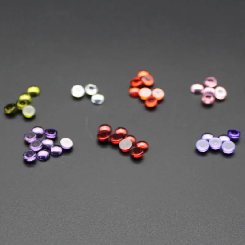 9 colori 20 pezzi 3 ~ 12mm AAAAA forma rotonda Cabochon bianco, Voilet, oliva, viola, nero, rosa zirconi cubici allentati perline di pietra cz