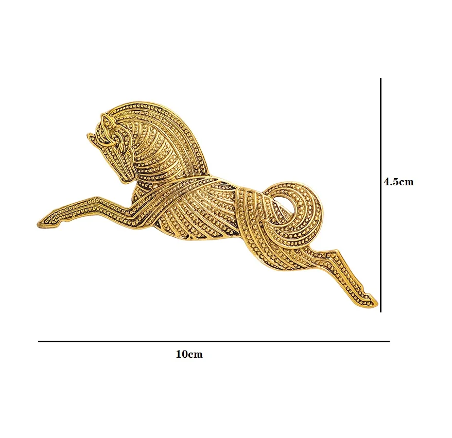 Wuli&baby Vintage Metal Running Horse Brooch Pins Trendy Fashion Women Brooches Gift 2021