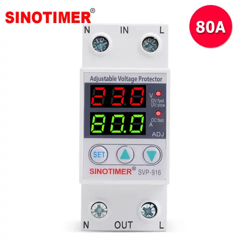 Home Surge Protector Relay 40A 63A 80A 230V SINOTIMER