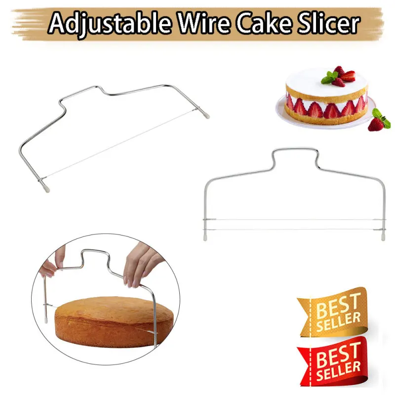 Stainless Steel Cake Slicer Single Double Line Cake Bread Separator for Home Bakers Baking Tool