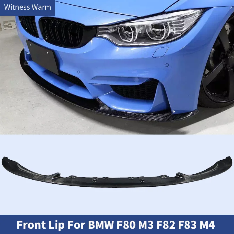 Carbon Fiber Front Lip Bumper Spoiler Splitters for BMW F80 M3 F82 F83 M4 Sedan Coupe Convertible 2014 - Up