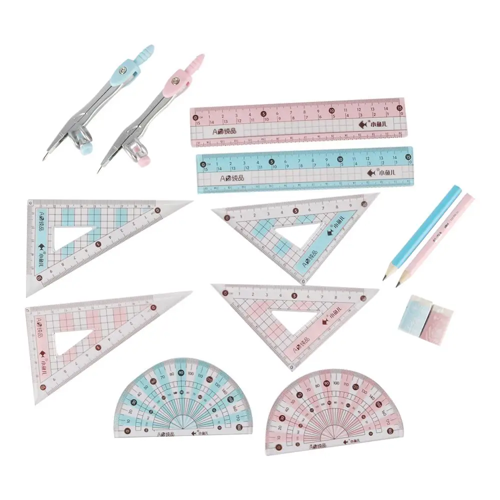 Kit de régua de bússola 8 em 1, ferramentas de desenho geométrico, pintura, terno, estudante de matemática, papelaria, lápis/régua/gerador/afontador