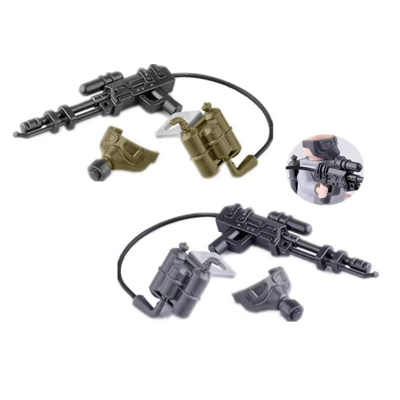 5PS Special Forces 02 Flamethrower Building Blocks Military Anti-chemical Soldiers Figures Weapon Accessories Ejector Toys C319