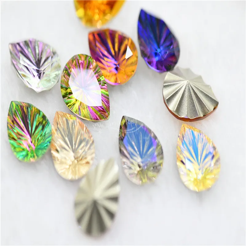 K9  teardrop 13x18mm strass applique cristal  shape  glue sew on rhinestone Diamonds pointback stones  for bags Needlework beads