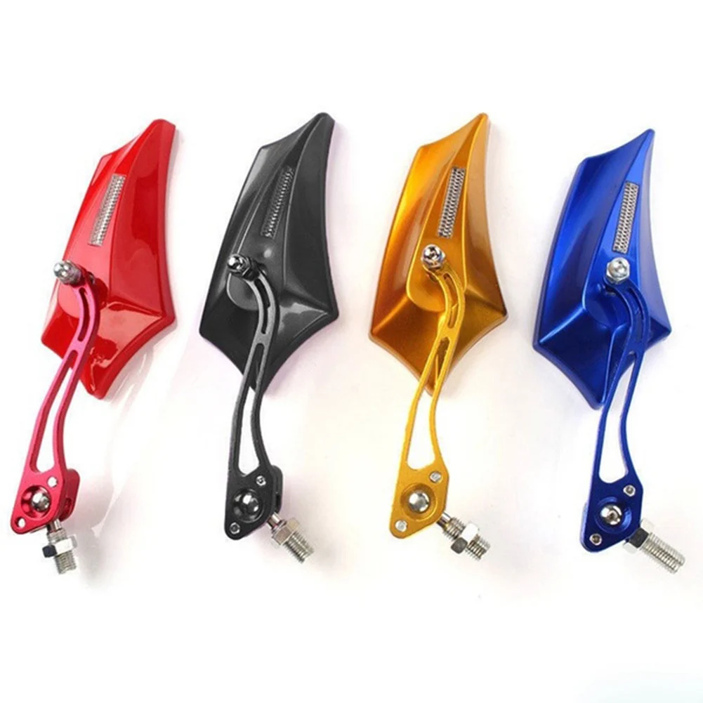 1 Pair Motorcycle 8/10mm Rear View Side Mirror Motorcycle Bike Scooter Universal Red/Blue/Golden/Black