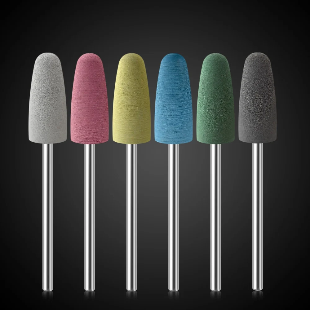 KADS Rubber Silicon Nail Drill Bits Set Electric Milling Cutters for Manicure Machine Nail Files Rotary Nail Drill Bit Tool