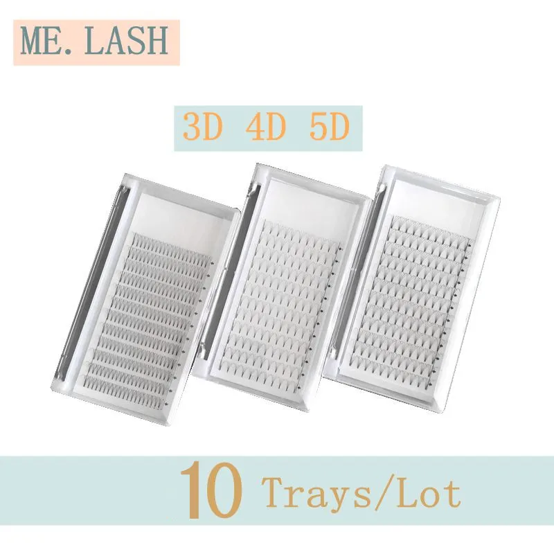 Wholesale 10 Trays/lot Short Stem Premade Fans Lashes Best Quality Volume Eyelashes Extensions 3D 4D 5D Individual Lash Makeup