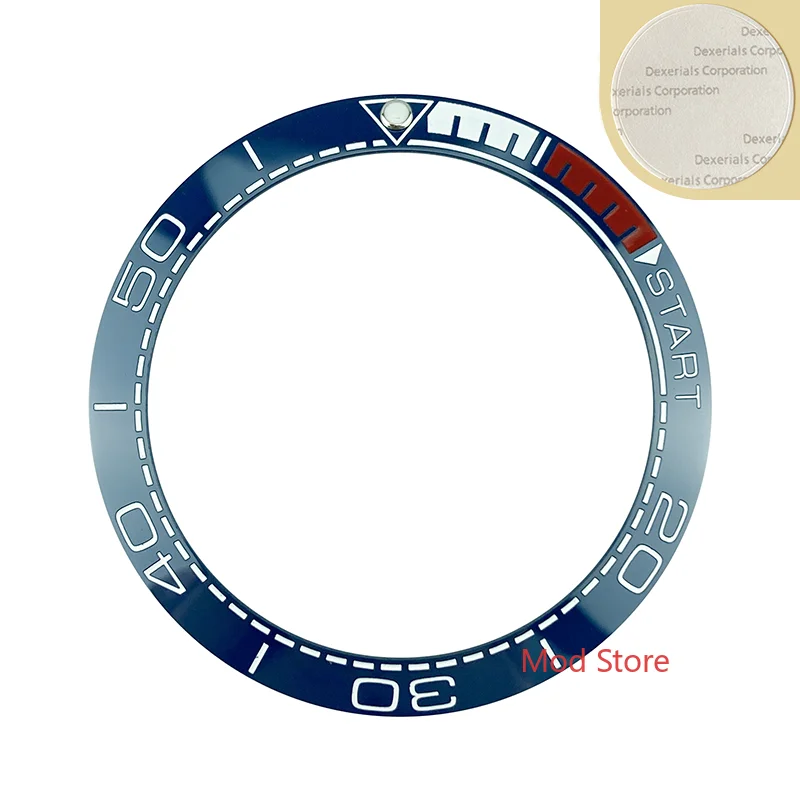 HQ 38mm Blue White Printing Ceramic Bezel Insert Fit Sea Master SKX Americas Cup Watches Replace Accessories Luminous Pip