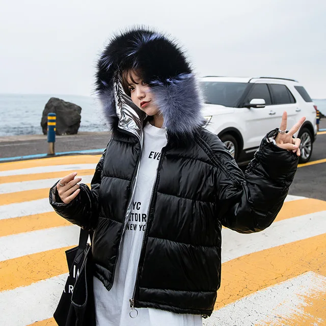 Casaco Feminino Parka Female Jacket Women Big Fur Collar Winter 2022 Coats Warm Parkas Mujer Women's Hat Vento Feminina Loose