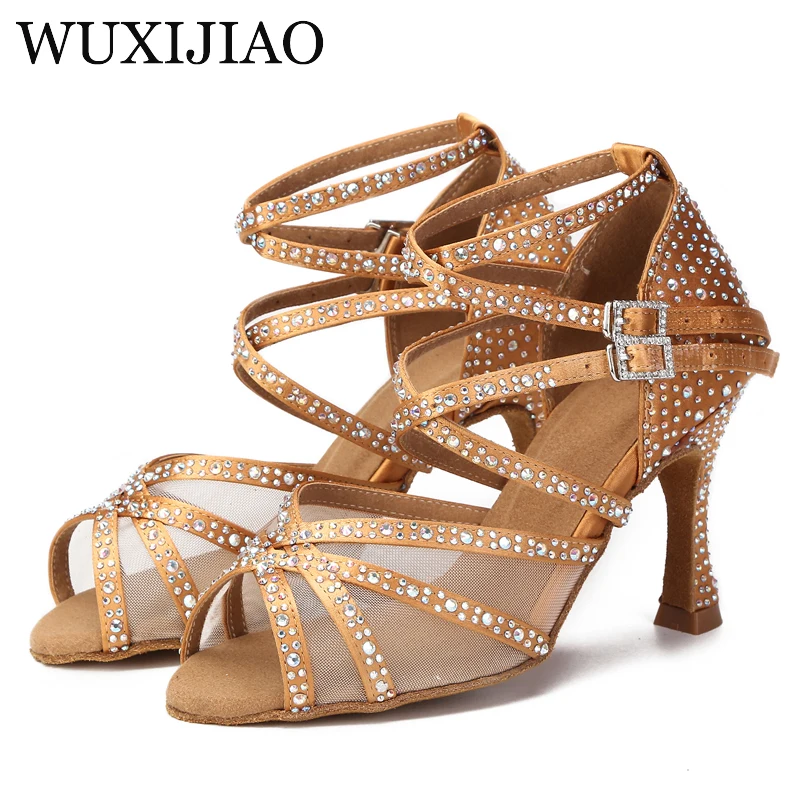 WUXIJIAO New Latin Dance Boots Ladies Girls Salsa Tango Dance Shoes Indoor Sports Dance Shoes Professional Ballroom Dance Shoes