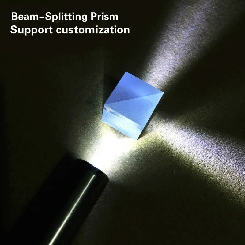 5*5*5MM Splitting Prism Semi-Reflective Semi-Transparent 50 To 50 Cube Spectroscope Optical Glass Triangular Prism