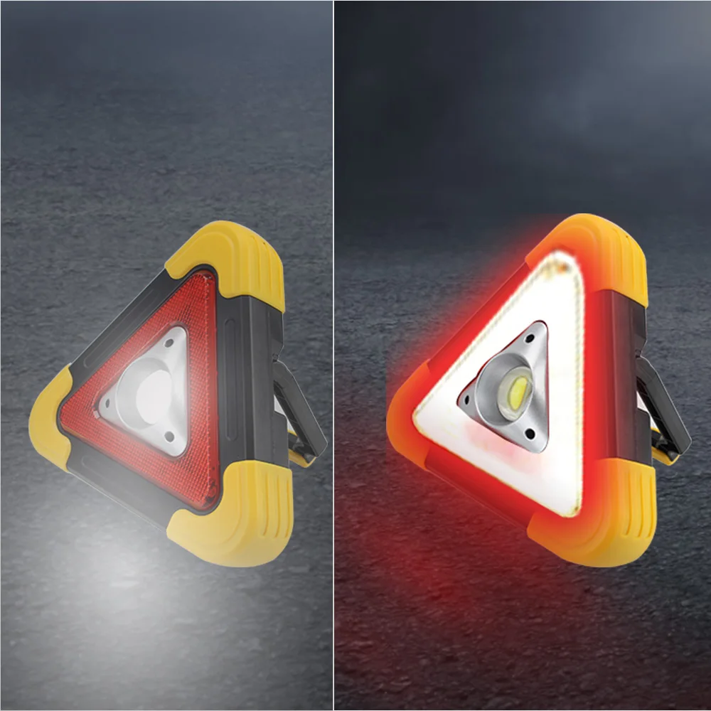 Triangle Warning Sign Road Safety Alarm lamp Car LED Work light Flashing light on hand Emergency Breakdown Portable