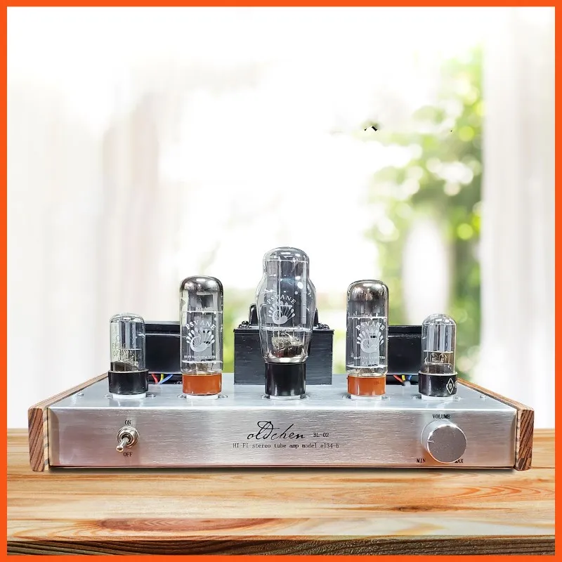 The Latest  LaoChen EL34 Tube Amplifier HIFI  Single-Ended Class A handmade Black Bluetooth 5 Amplifier OC34 Oldchen