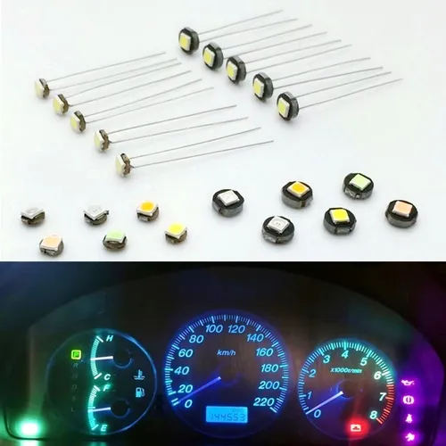 Bombilla LED para coche T1, T3, T4.2, T4.7, T5, 12V, 1SMd, lámpara de clúster, indicador de control central, CD, aire acondicionado, 10 Uds.