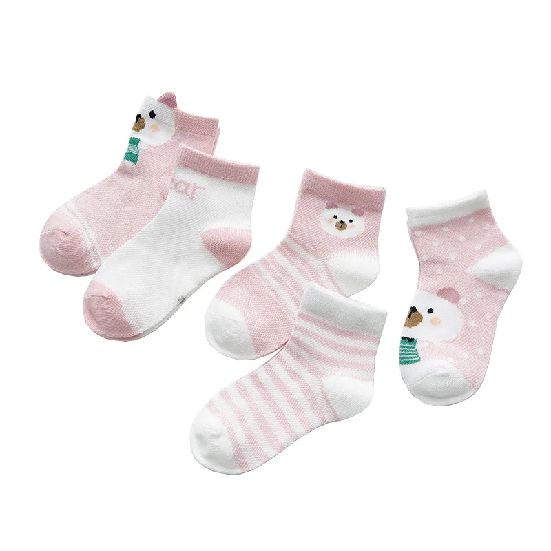 5Pairs/lot 2-12Y Children Socks Baby Socks for Girls Cotton Mesh Cute Newborn Boy Toddler Socks Baby Clothes Accessories