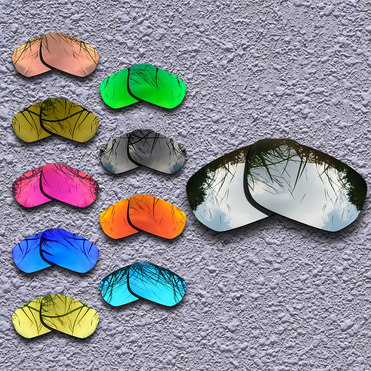 Silver Titanium Polarized Replacement Lenses for Style Switch Sunglasses