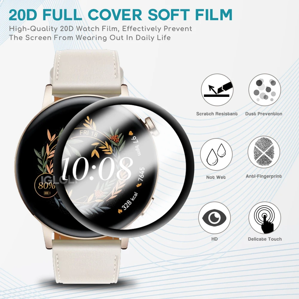 Full Cover Screen Protector For Huawei Watch GT 3 42mm 46mm Protective Film Accessories for Huawei GT3 Smart Watch (Not Glass)