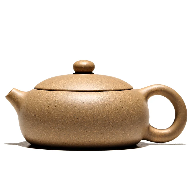 ★Zisha Yixing raw ore Xishi Huben mountain section clay pure handmade Zisha teapot flat Xishi teapot kungfu tea set