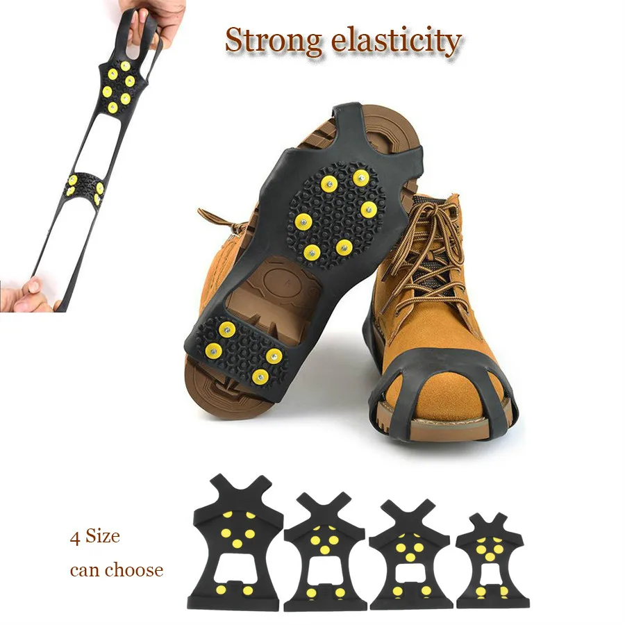 Outdoor Ice Non Slip Snow Shoe Spikes Grips Cleats Crampons Winter Climbing Safety Tool Anti Slip Shoes