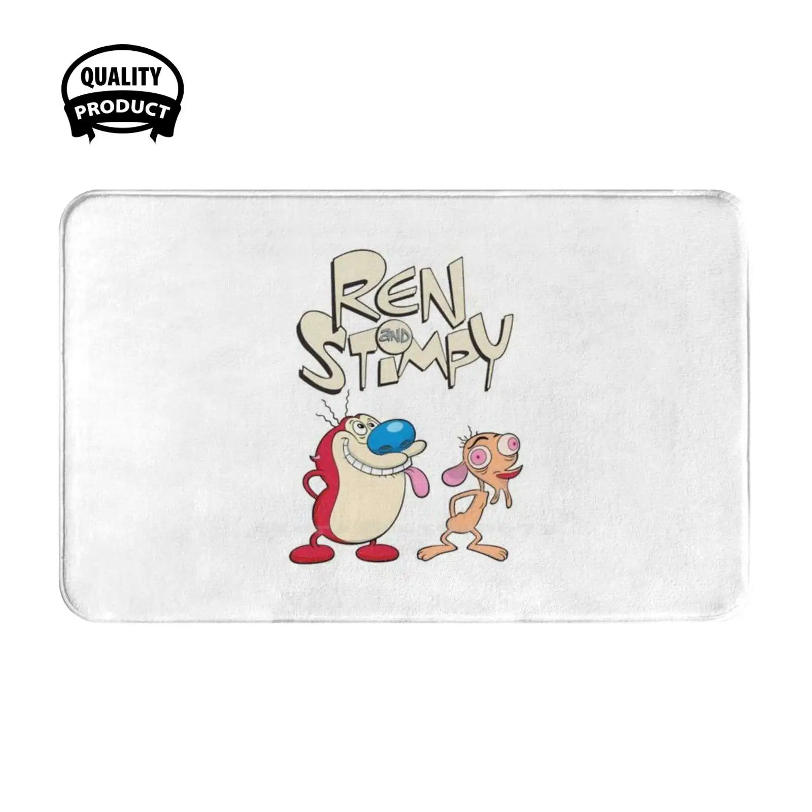 Untitled Soft Cushion Home Carpet Door Mat Car Rug Ren And Stimpy Cartoon Classic Vintage Cute Comics Funny Animal Cool Anime