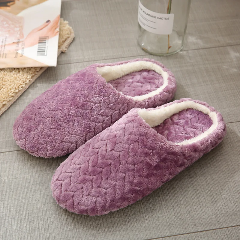 Women Indoor Slippers Warm Plush Home Slipper Autumn Winter Shoes Woman House Flat Floor Soft Silent Slides for Bedroom