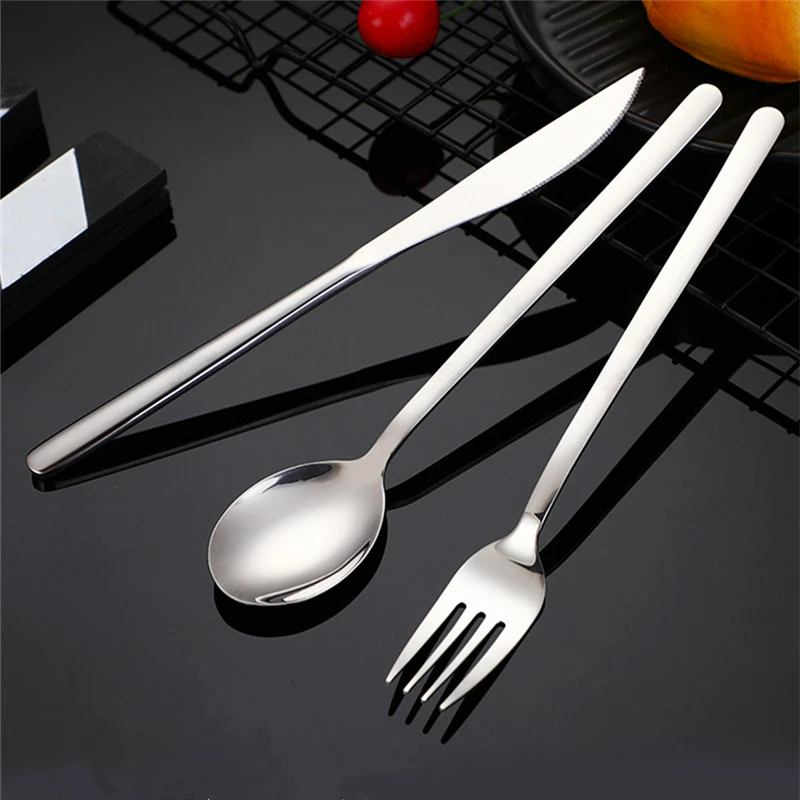 304 Korean Stainless Steel Tableware Cutlery for Home Kitchen Utensils Steak Knife Fork Spoon Chopsticks Teaspoon Dinnerware