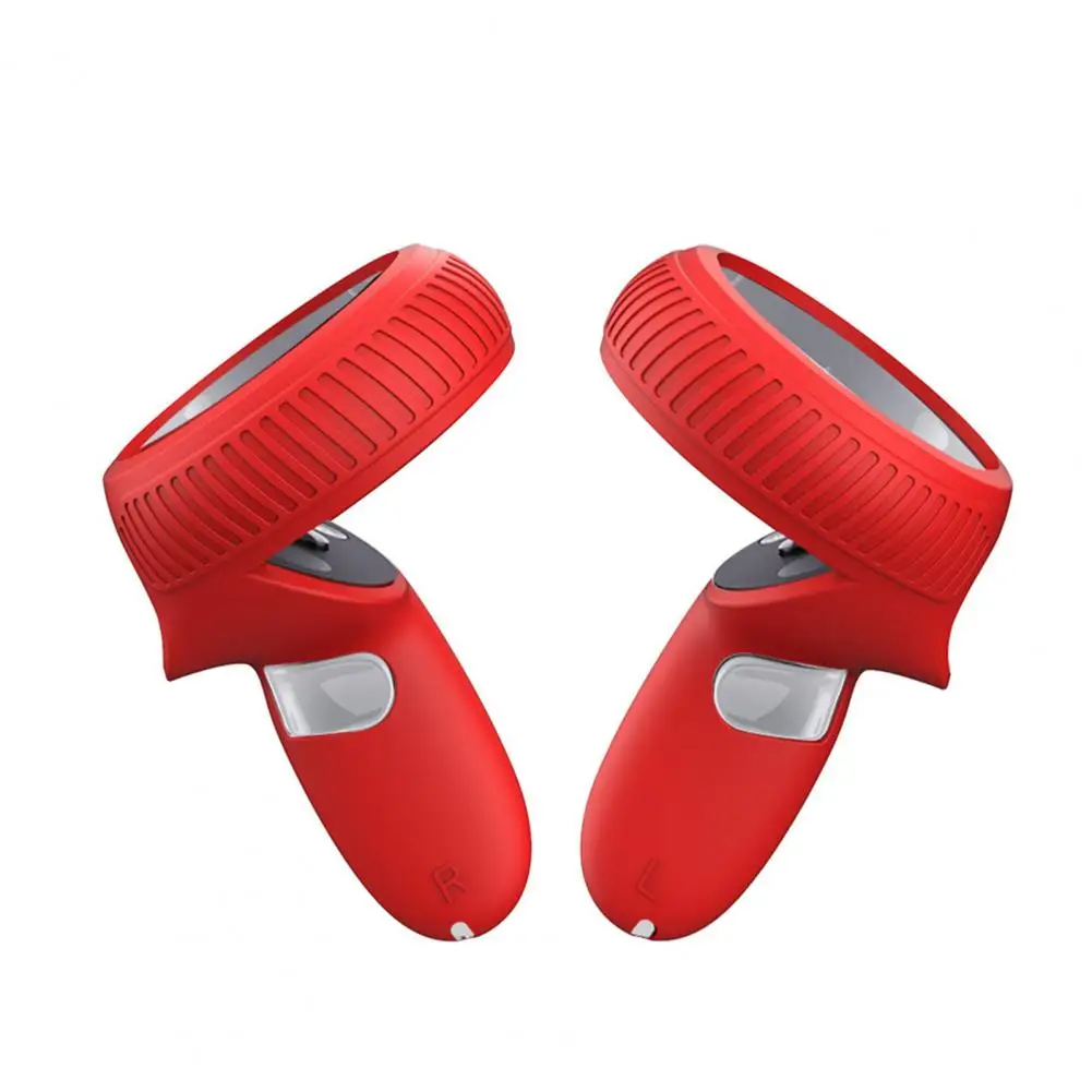 1 Paar Vr Handvat Grip Beschermende Huid Antislip Stofdicht Slijtvaste Beschermende Kussen Met Opknoping Riem Voor oculu Quest 2