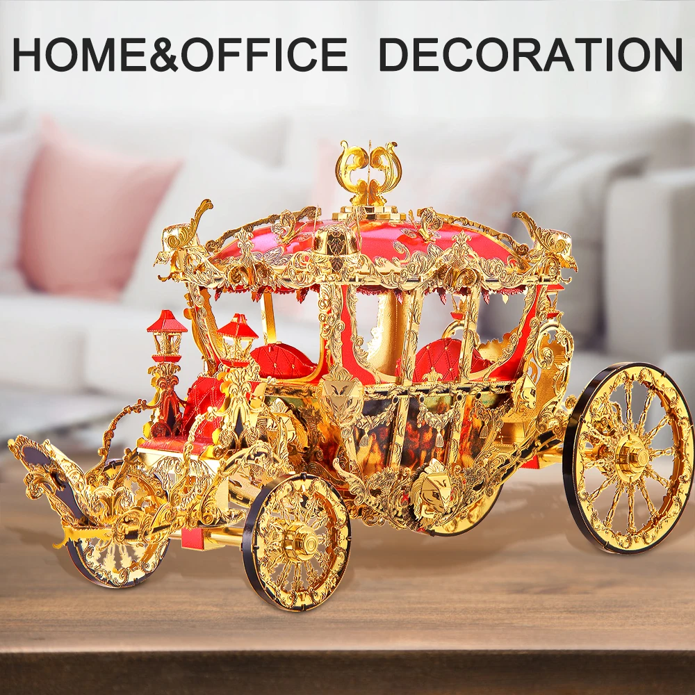 Piececool 3D Metal Puzzle Model Building Kits-The Princess Carriage DIY  Jigsaw Toy Christmas Birthday Gifts for Adults