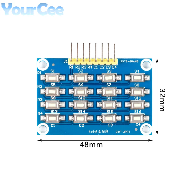 2pcs/1pc 4X4 4*4 16 Keys Matrix Keyboard Module MCU Development PCB Patch Buttons Learning Board 3.3V 5V for Arduino