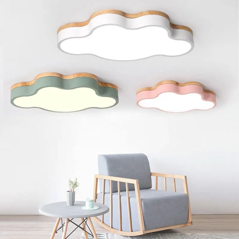 

Nordic LED wood ceiling lamp decoration cloud light fixture For Baby Living room kitchen Bedroom Indoor home child ceiling lamp