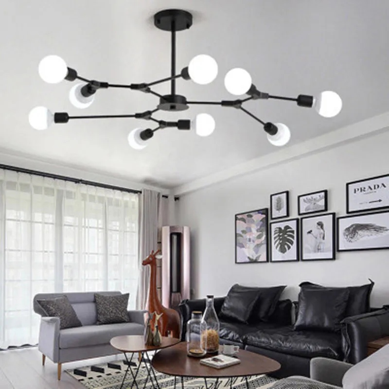 

Simple art chandelier creative personality clothing store lamps Nordic chandelier postmodern living room molecular lamp