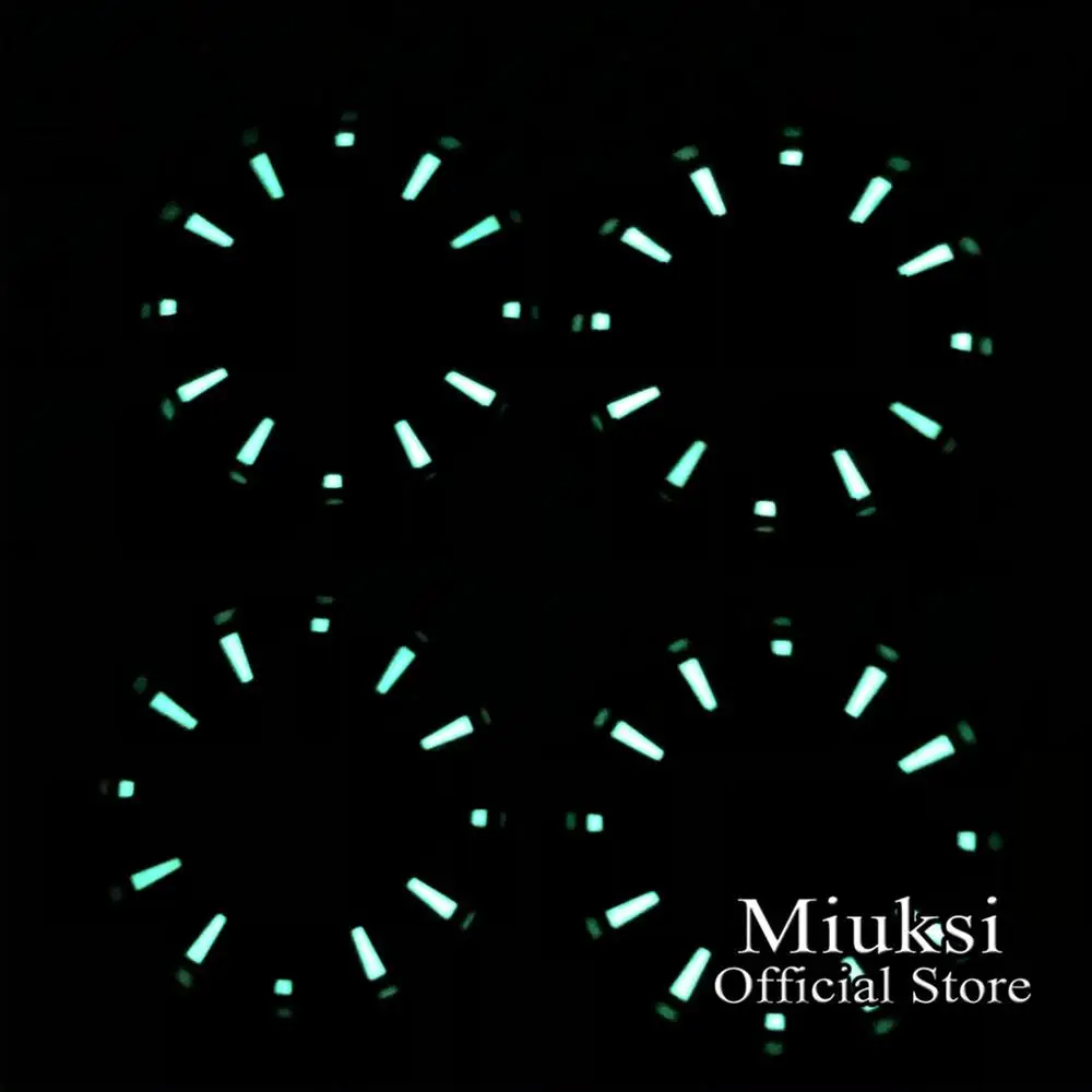 Miuksi 31mm luminous sterile watch dial fit ETA 2836/2824,Miyota 8205/8215/821A/82series,Mingzhu DG2813/3804 PT5000 movement