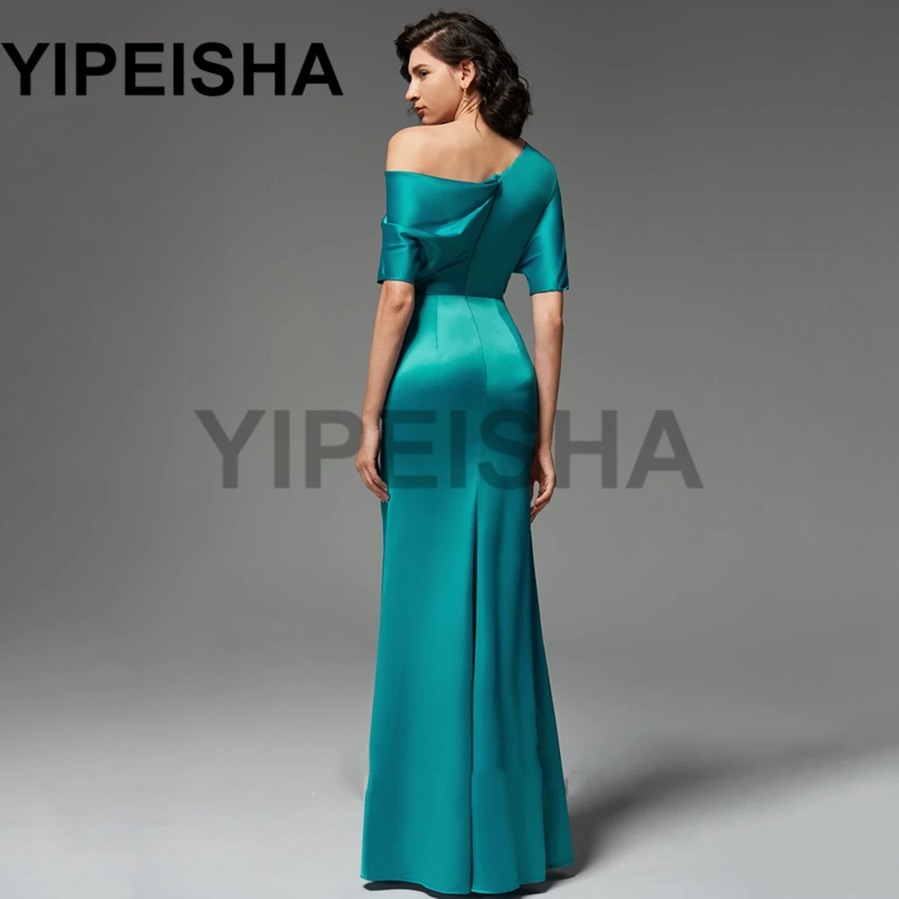 Scoop Necek Kurzarm Gerade Einfache Abendkleider Backless Bodenlangen Prom Party Kleid vestidos de fiesta فساتين السهرة